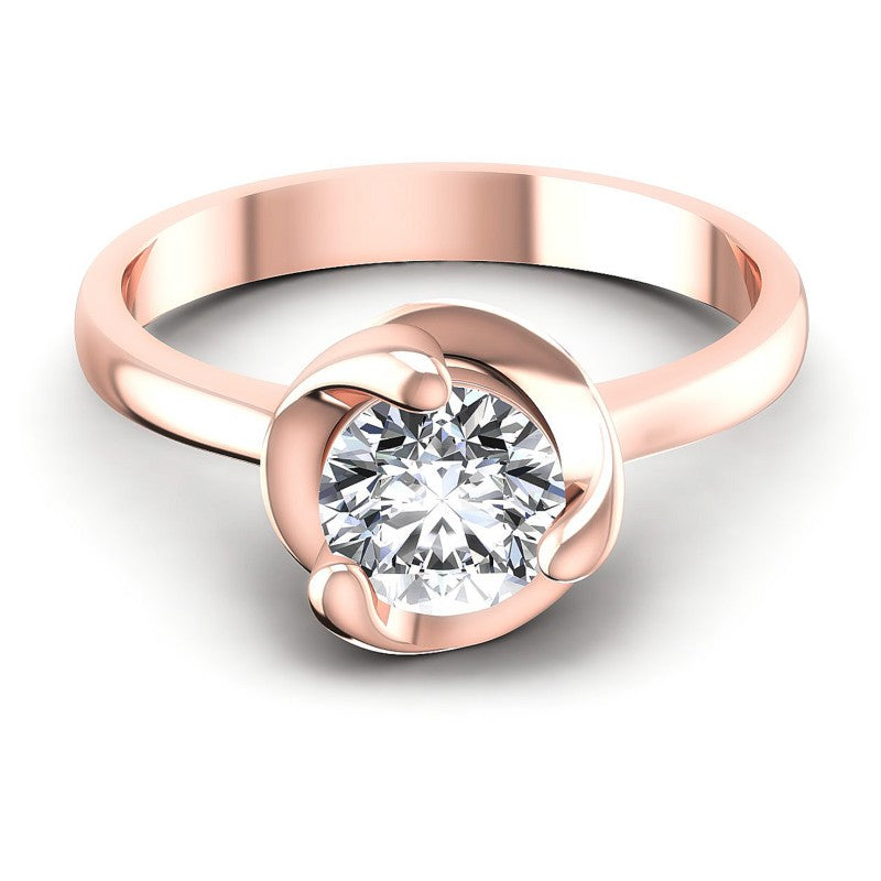 Round Diamonds 0.35CT Solitaire Ring in 18KT Yellow Gold