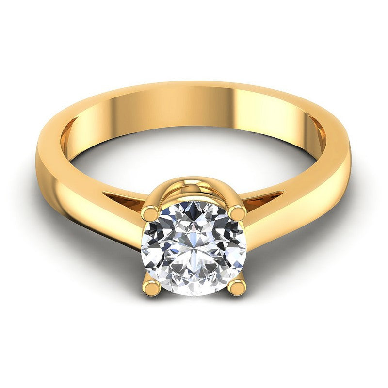 Round Diamonds 0.35CT Solitaire Ring in 14KT Yellow Gold