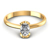 Oval Diamonds 0.35CT Solitaire Ring in 14KT Yellow Gold