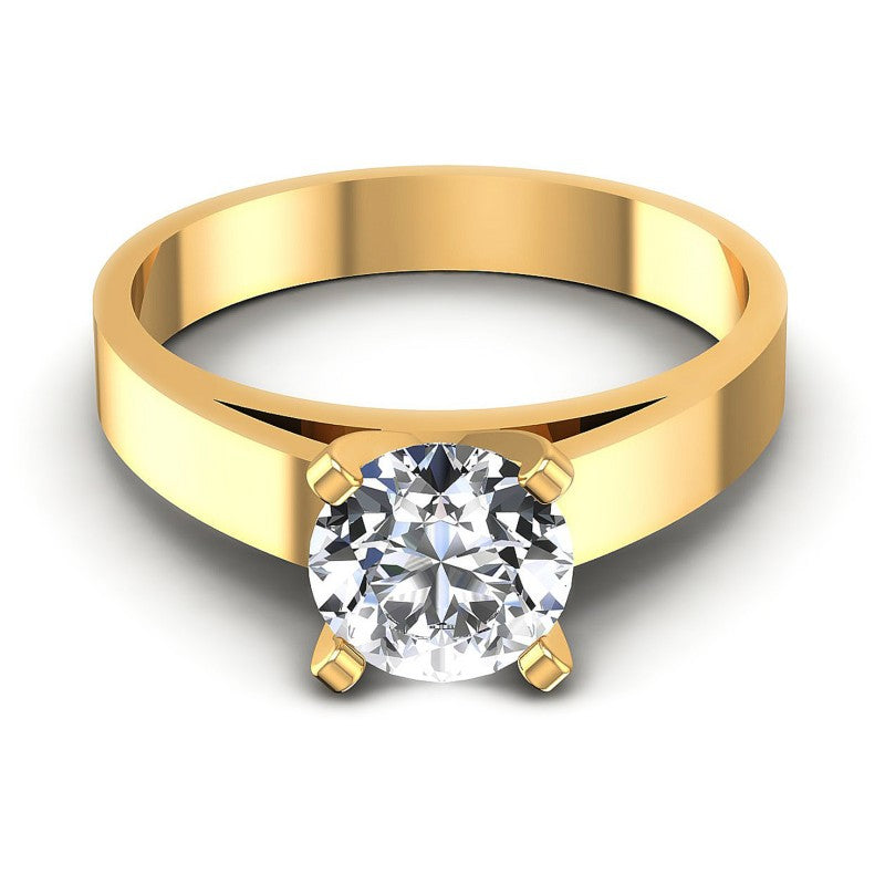Round Diamonds 0.35CT Solitaire Ring in 14KT Yellow Gold