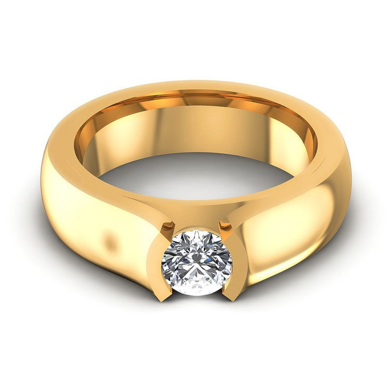 Round Diamonds 0.35CT Solitaire Ring in 14KT Yellow Gold