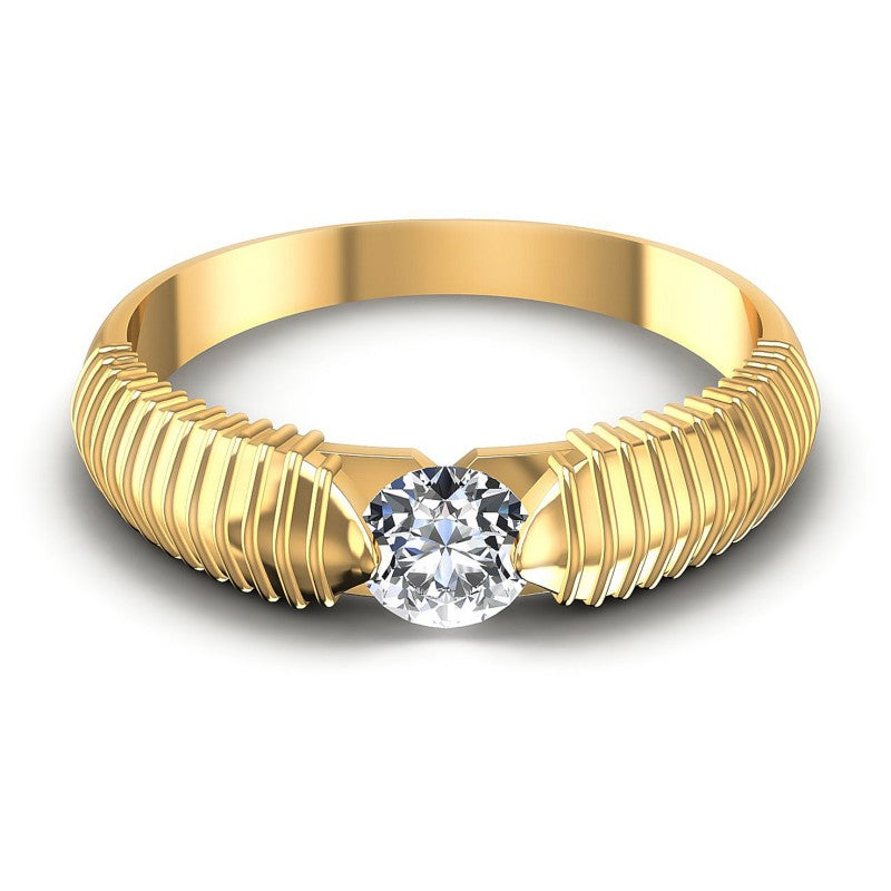 Round Cut Diamonds Solitaire Ring in 14KT Yellow Gold
