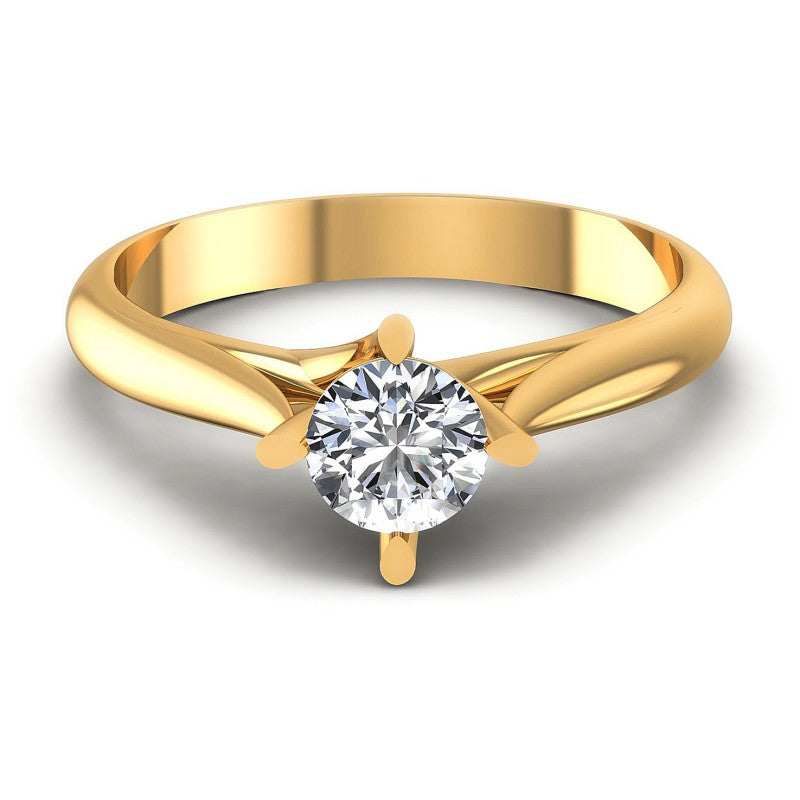 Round Diamonds 0.35CT Solitaire Ring in 14KT Yellow Gold