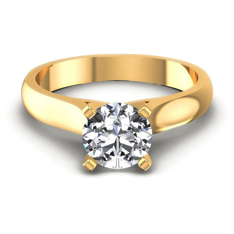 Round Diamonds 0.35CT Solitaire Ring in 14KT Yellow Gold