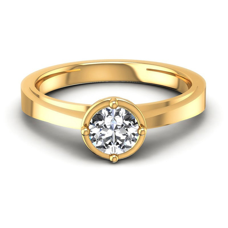 Round Diamonds 0.35CT Solitaire Ring in 14KT Yellow Gold