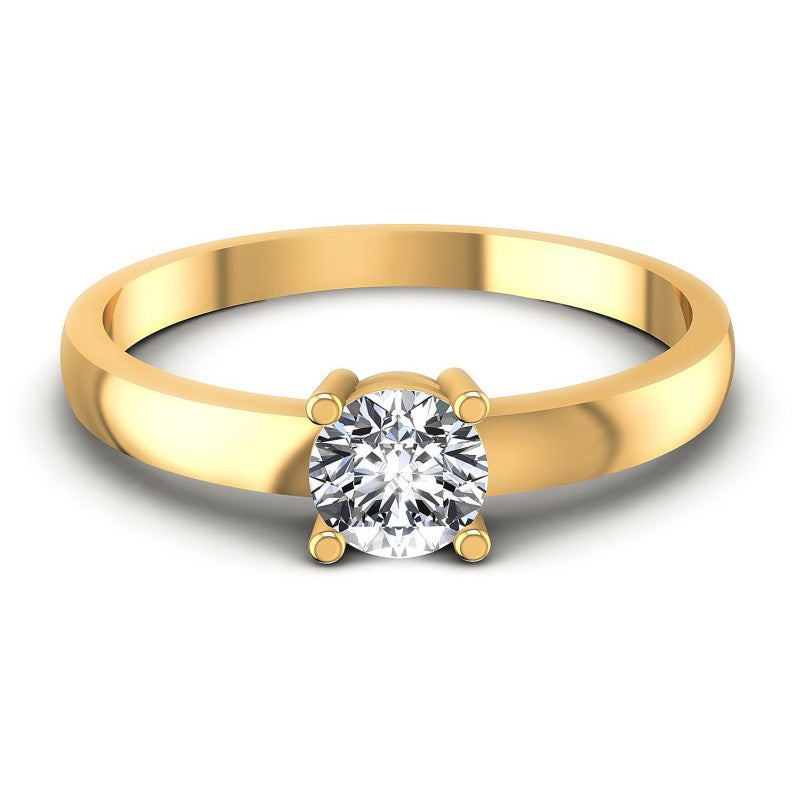 Round Diamonds 0.35CT Solitaire Ring in 14KT Yellow Gold