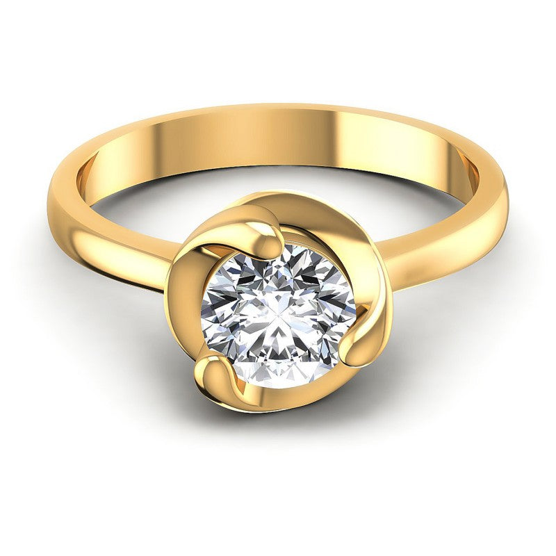Round Diamonds 0.35CT Solitaire Ring in 14KT Yellow Gold