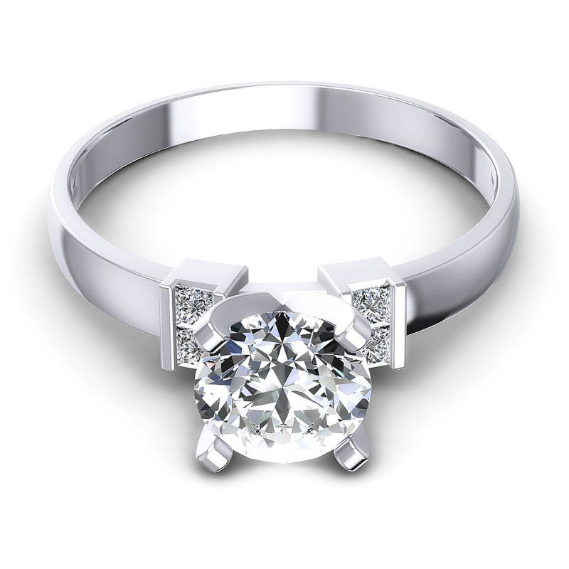 Princess and Round Diamonds 0.50CT Engagement Ring in 14KT Yellow Gold