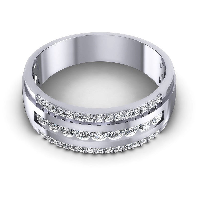 Round Diamonds 0.65CT Diamonds Wedding Band in 14KT Yellow Gold