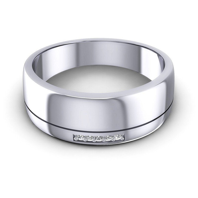 Round Diamonds 0.05CT Diamonds Wedding Band in 14KT Yellow Gold