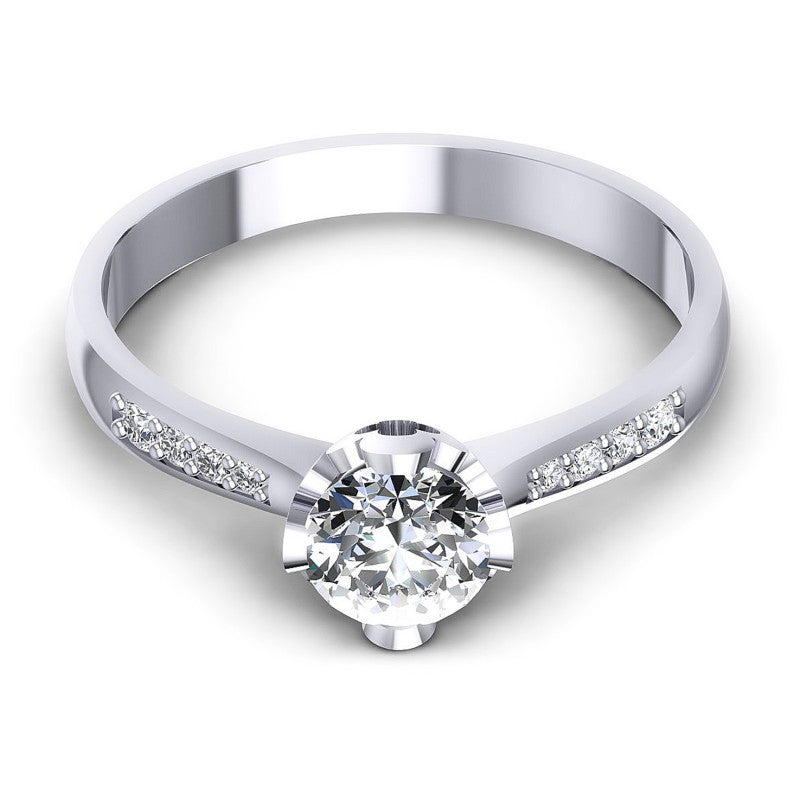 Round Diamonds 0.50CT Engagement Ring in 14KT Yellow Gold