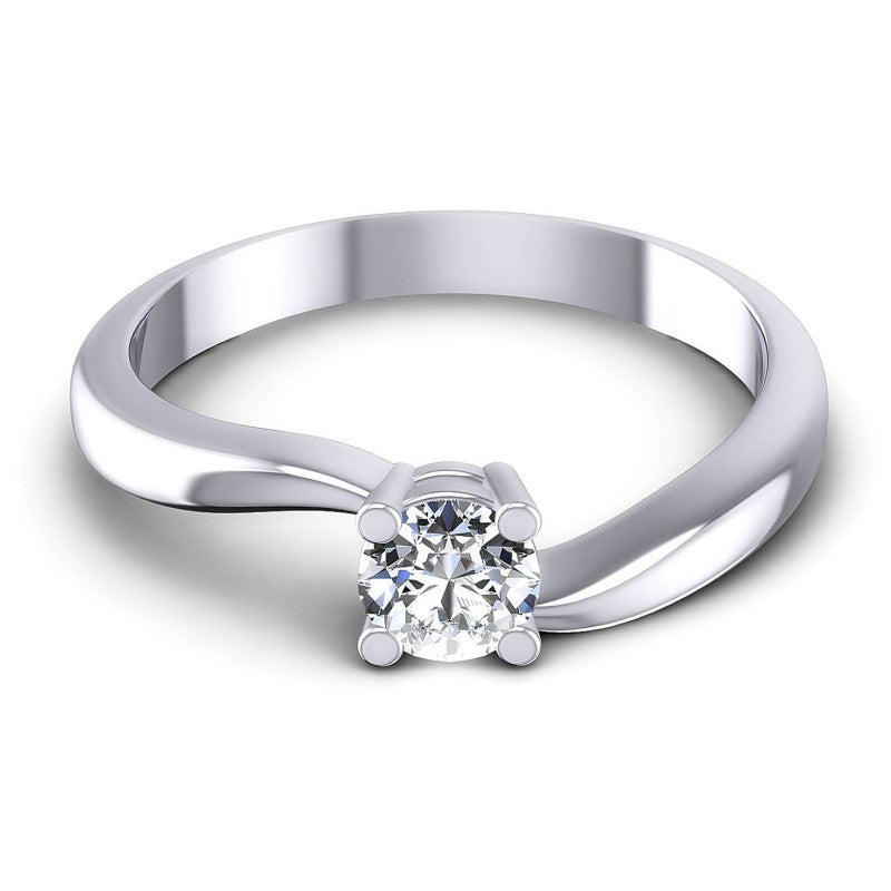 Round Diamonds 0.35CT Solitaire Ring in 14KT Yellow Gold