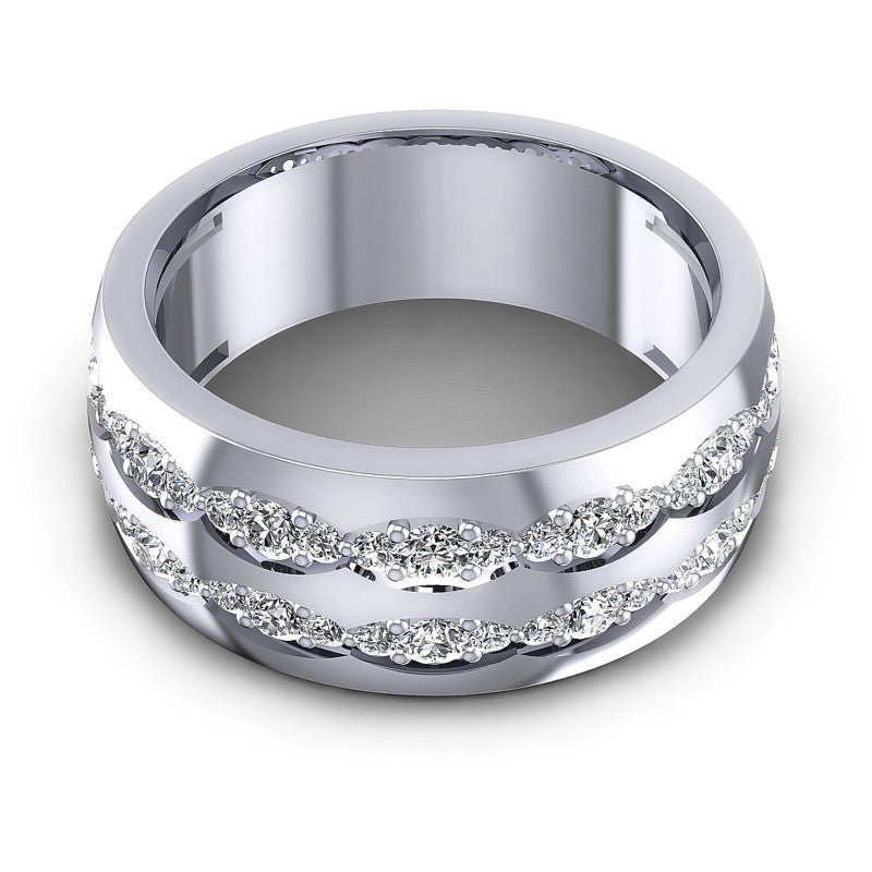 Round Diamonds 0.90CT Diamonds Wedding Band in 14KT Yellow Gold
