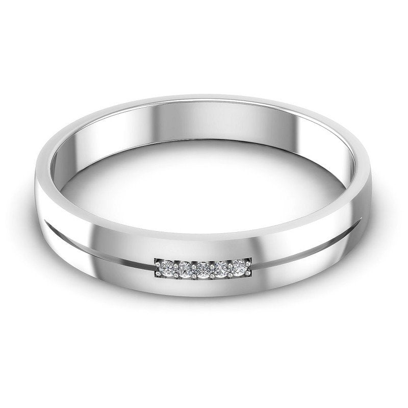 Round Diamonds 0.05CT Diamonds Wedding Band in 14KT Yellow Gold