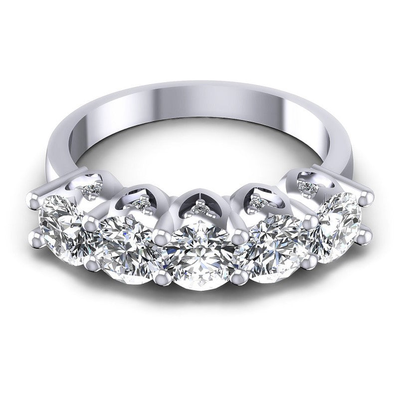 Round Diamonds 2.10CT Diamonds Wedding Band in 14KT Yellow Gold