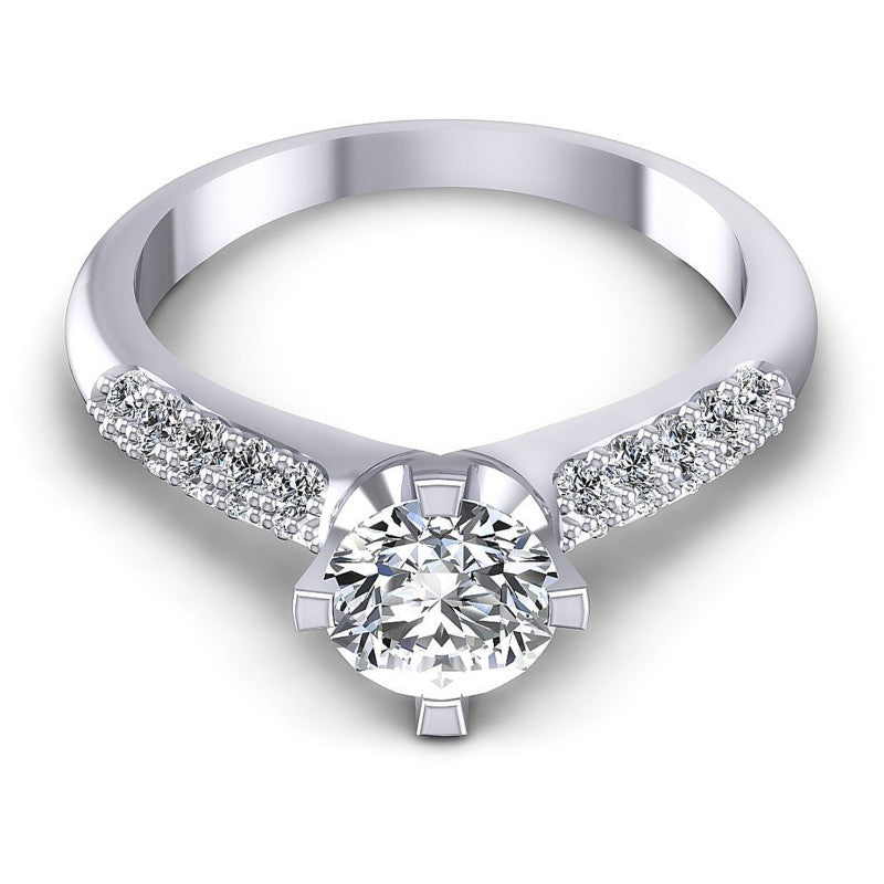 Round Diamonds 0.70CT Engagement Ring in 14KT Yellow Gold