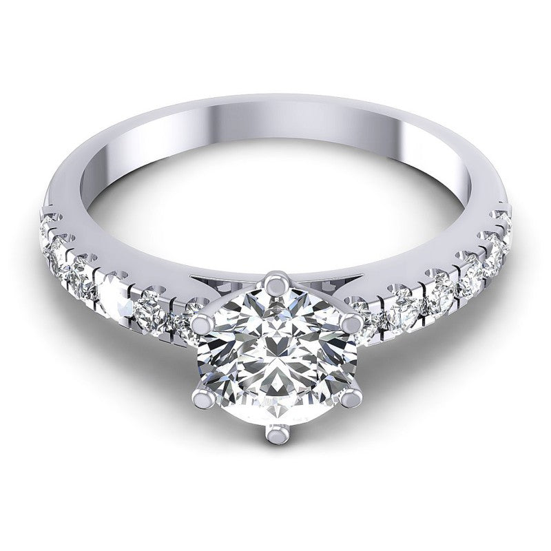 Round Diamonds 0.80CT Engagement Ring in 14KT Yellow Gold