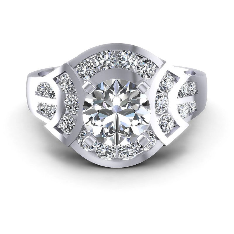 Round Diamonds 0.95CT Engagement Ring in 14KT Yellow Gold