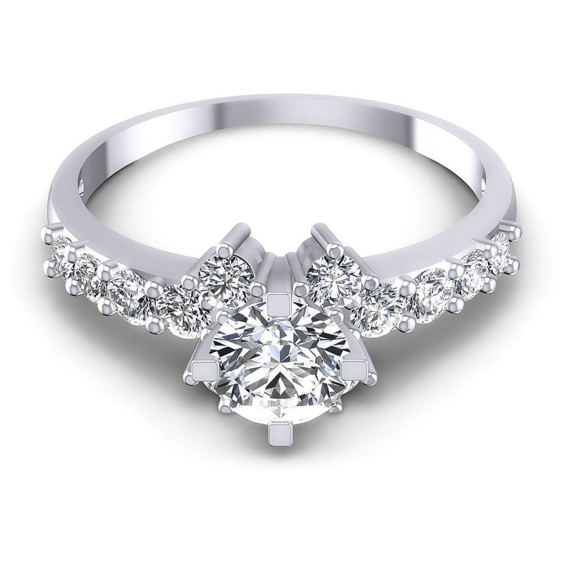 Round Diamonds 0.75CT Engagement Ring in 14KT Yellow Gold