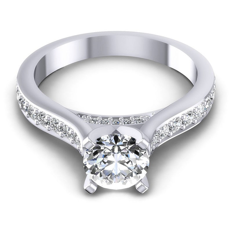 Round Diamonds 0.85CT Engagement Ring in 14KT Yellow Gold