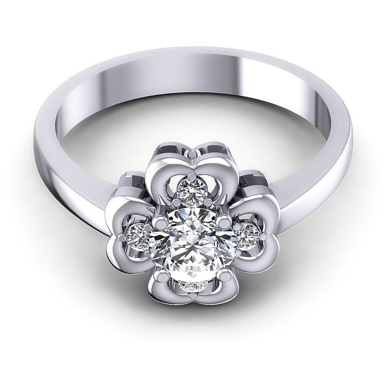 Round Diamonds 0.45CT Engagement Ring in 14KT Yellow Gold