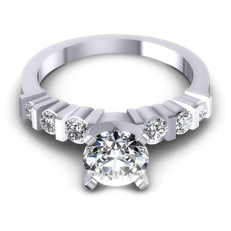 Round Diamonds 0.85CT Engagement Ring in 14KT Yellow Gold