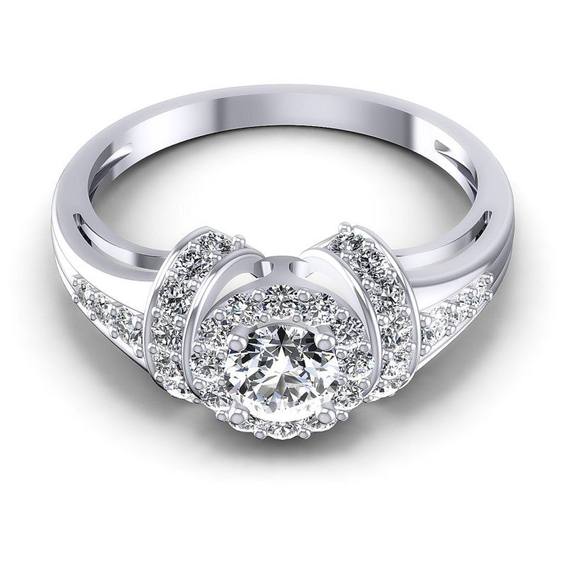 Round Diamonds 0.75CT Halo Ring in 14KT Yellow Gold