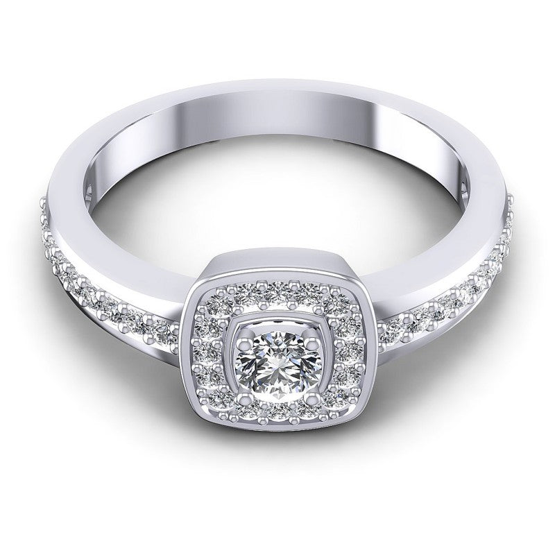 Round Diamonds 0.55CT Halo Ring in 14KT Yellow Gold