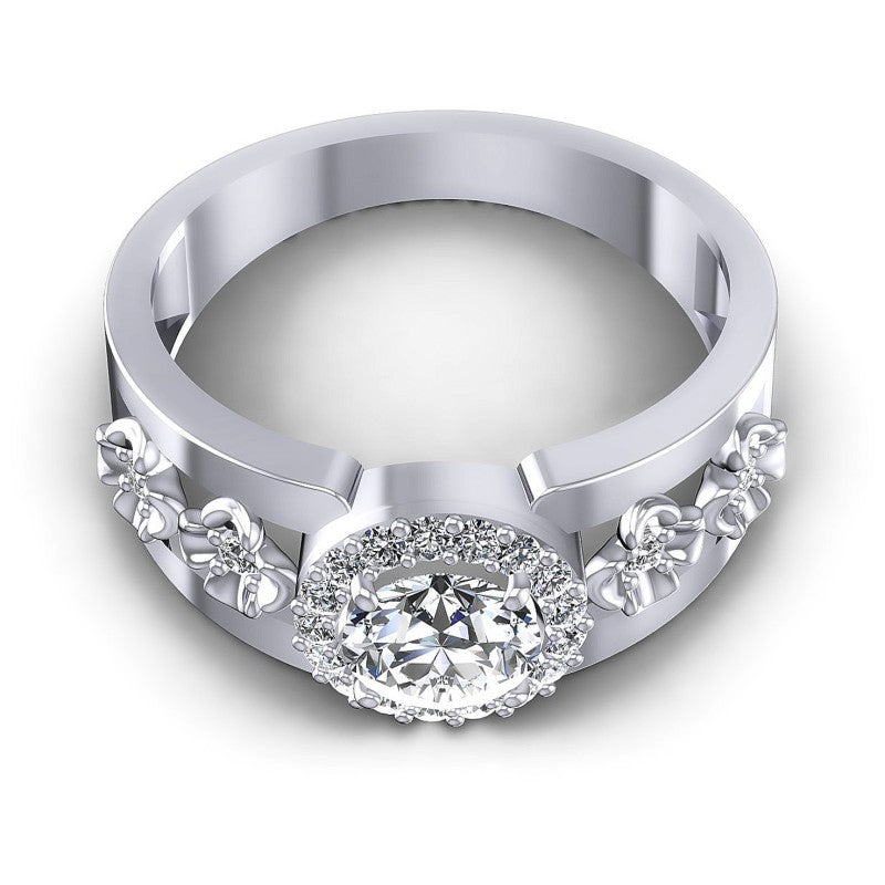 Round Diamonds 0.55CT Halo Ring in 14KT Yellow Gold