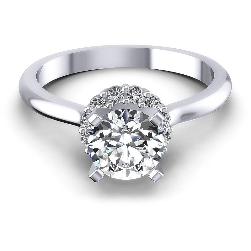 Round Diamonds 0.50CT Halo Ring in 14KT Yellow Gold