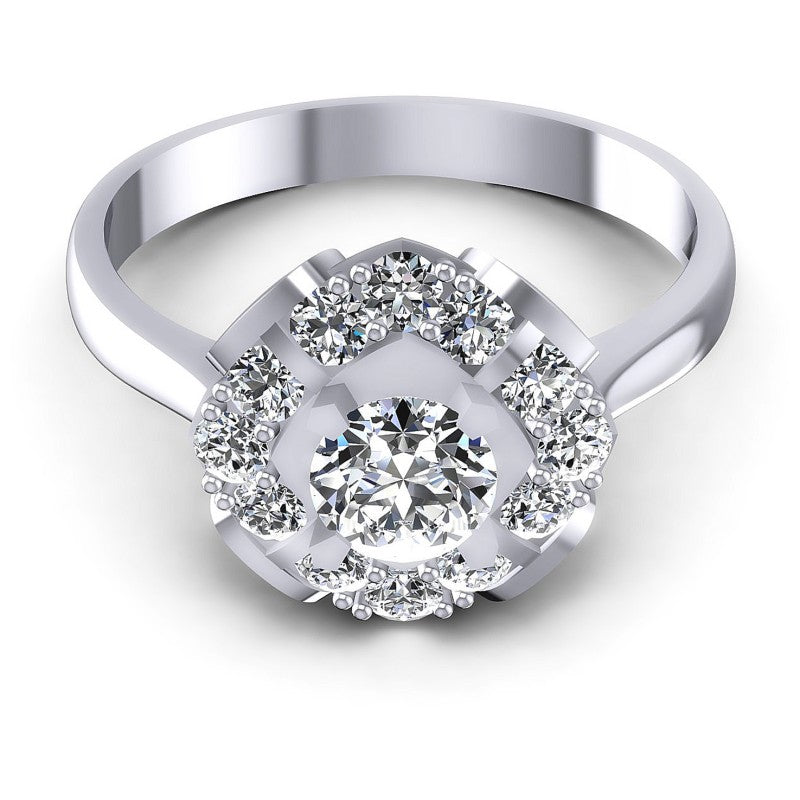 Round Diamonds 0.85CT Halo Ring in 14KT Yellow Gold