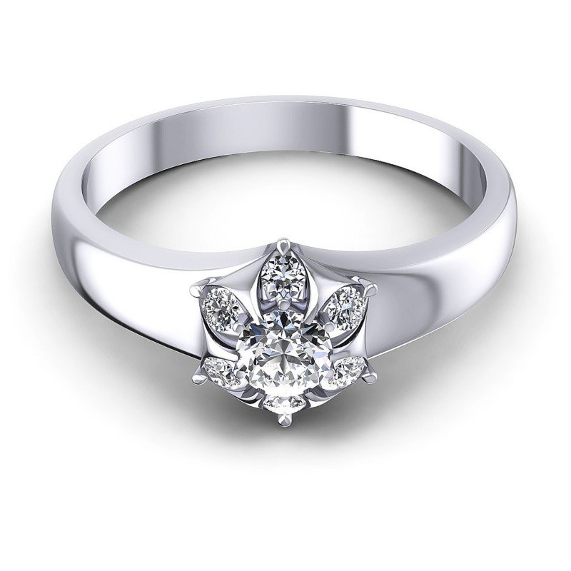 Round Diamonds 0.35CT Fashion Ring in 14KT Yellow Gold
