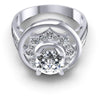 Princess and Round Diamonds 1.35CT Halo Ring in 14KT Yellow Gold