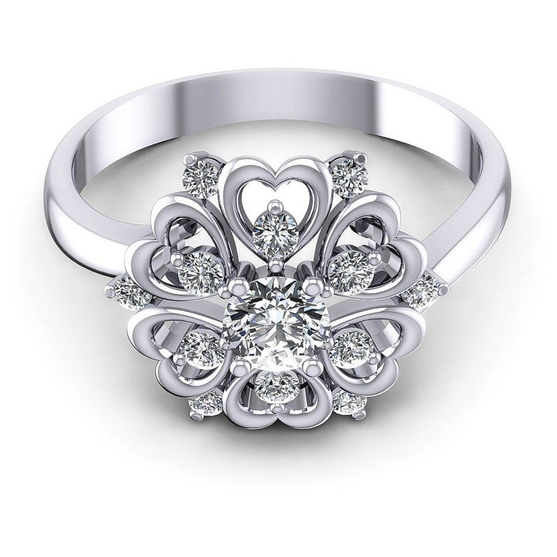 Round Diamonds 0.55CT Fashion Ring in 14KT Yellow Gold