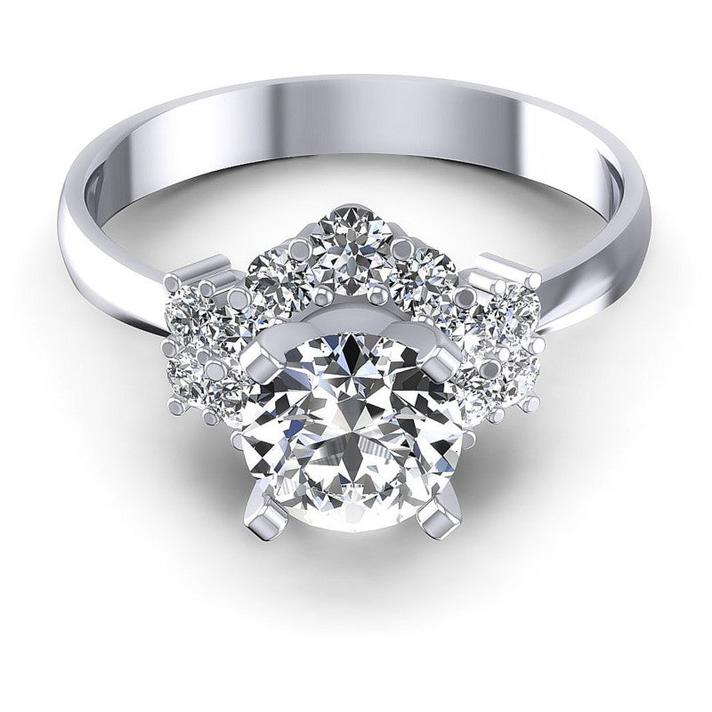 Round Diamonds 1.00CT Halo Ring in 14KT Yellow Gold