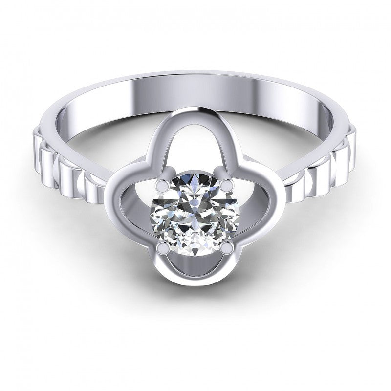 Round Diamonds 0.35CT Solitaire Ring in 14KT Yellow Gold