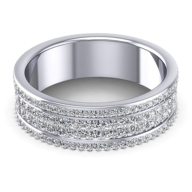 Round Diamonds 2.10CT Eternity Ring in 14KT Yellow Gold
