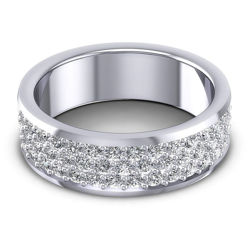 Round Diamonds 1.85CT Eternity Ring in 14KT Yellow Gold