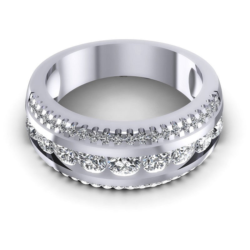 Round Diamonds 1.20CT Diamonds Wedding Band in 14KT Yellow Gold