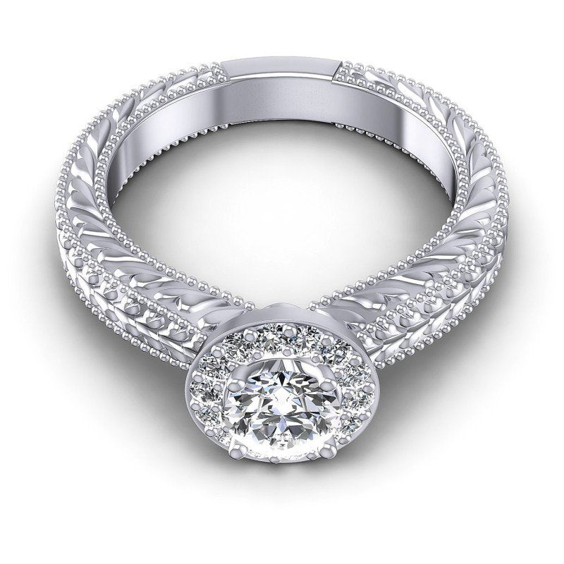 Round Diamonds 0.55CT Antique Ring in 14KT Yellow Gold