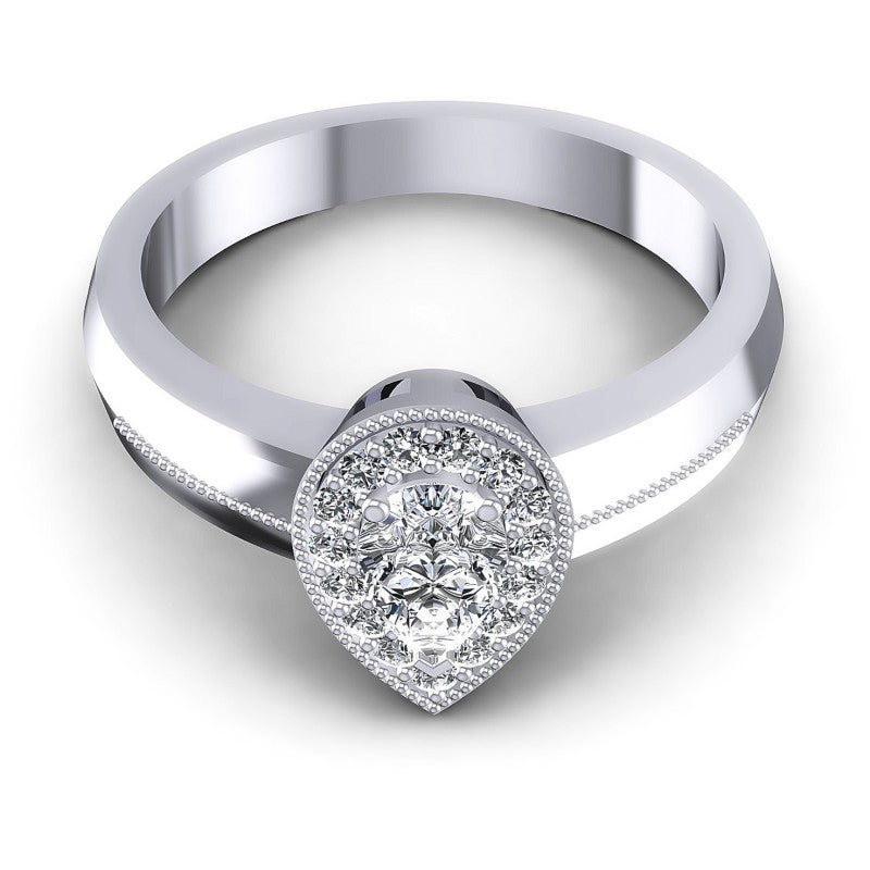 Round and Pear Diamonds 0.50CT Antique Ring in 14KT Yellow Gold