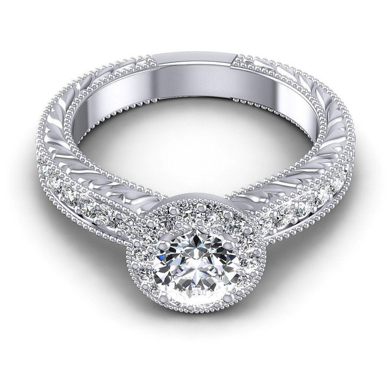 Round Diamonds 0.55CT Antique Ring in 14KT Yellow Gold