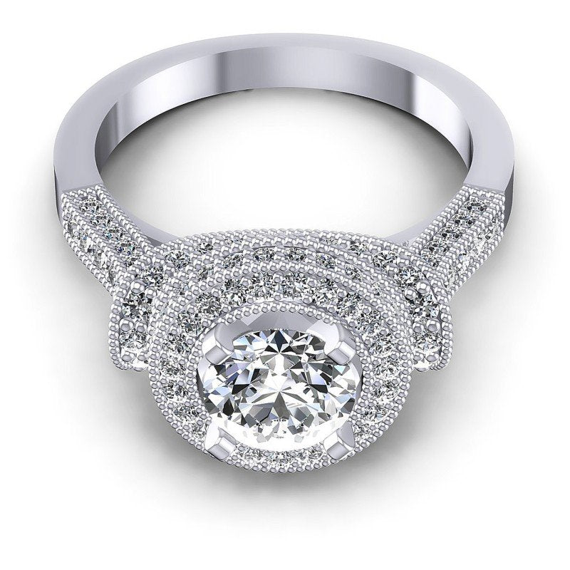Round Diamonds 1.30CT Antique Ring in 14KT Yellow Gold