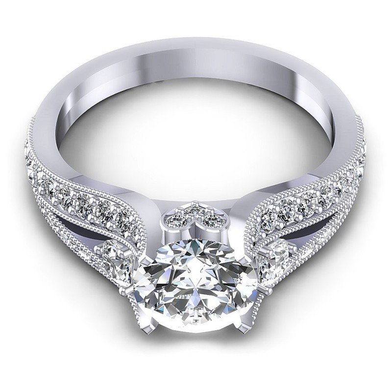 Round Diamonds 1.15CT Antique Ring in 14KT Yellow Gold