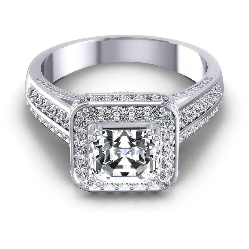 Round and Emerald Diamonds 1.20CT Antique Ring in 14KT Yellow Gold