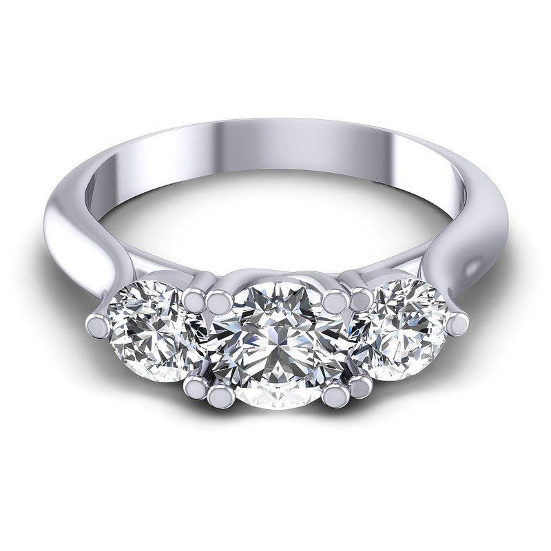 Round Diamonds 1.40CT Three Stone Ring in 14KT Yellow Gold