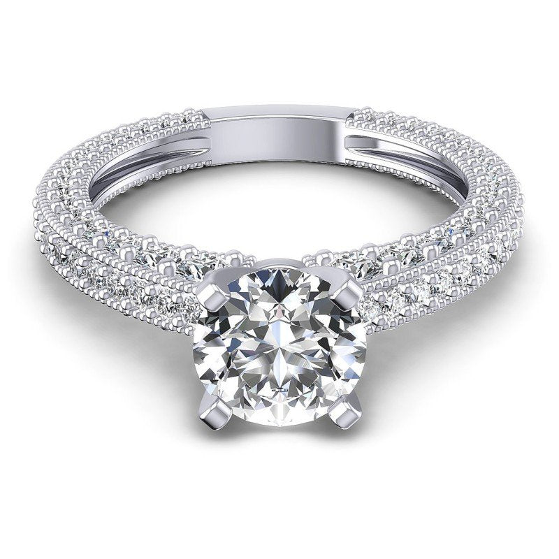 Round Diamonds 1.65CT Antique Ring in 14KT Yellow Gold