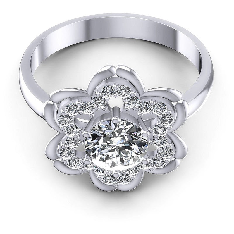 Round Diamonds 0.65CT Engagement Ring in 14KT Yellow Gold