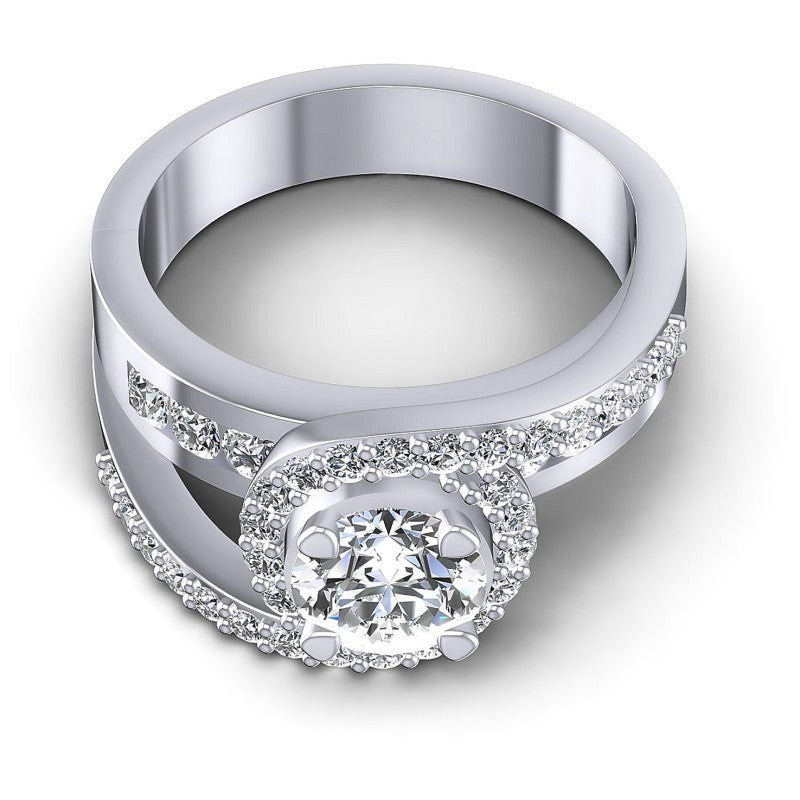 Round Diamonds 1.05CT Engagement Ring in 14KT Yellow Gold
