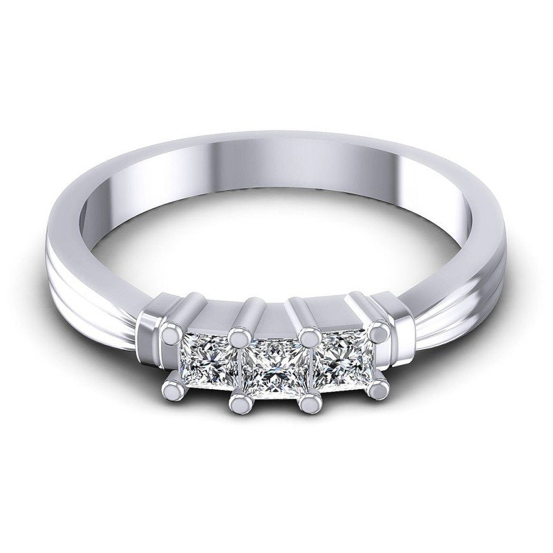 Princess Diamonds 0.40CT Three Stone Ring in 14KT Yellow Gold